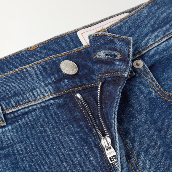 NWT$900 Alexander McQueen Dark Blue High Rise Flare Jeans Sz 24 - Picture 7 of 15